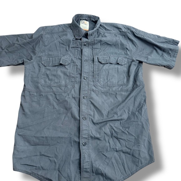 5.11 Tactical Mens‎ Short Sleeve Button Up Shirt Gray Regular Medium - Picture 2 of 13